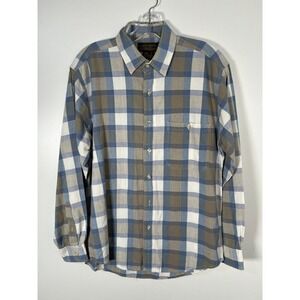 Vintage 90s Eddie Bauer 100% Cotton Plaid Shirt Long Sleeve Gorpcore Mens Small